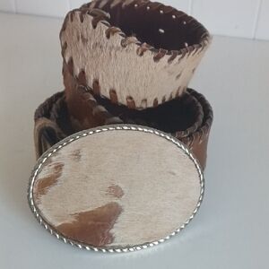 Jose Luis Tan W Pony Buckle Leather Belt.